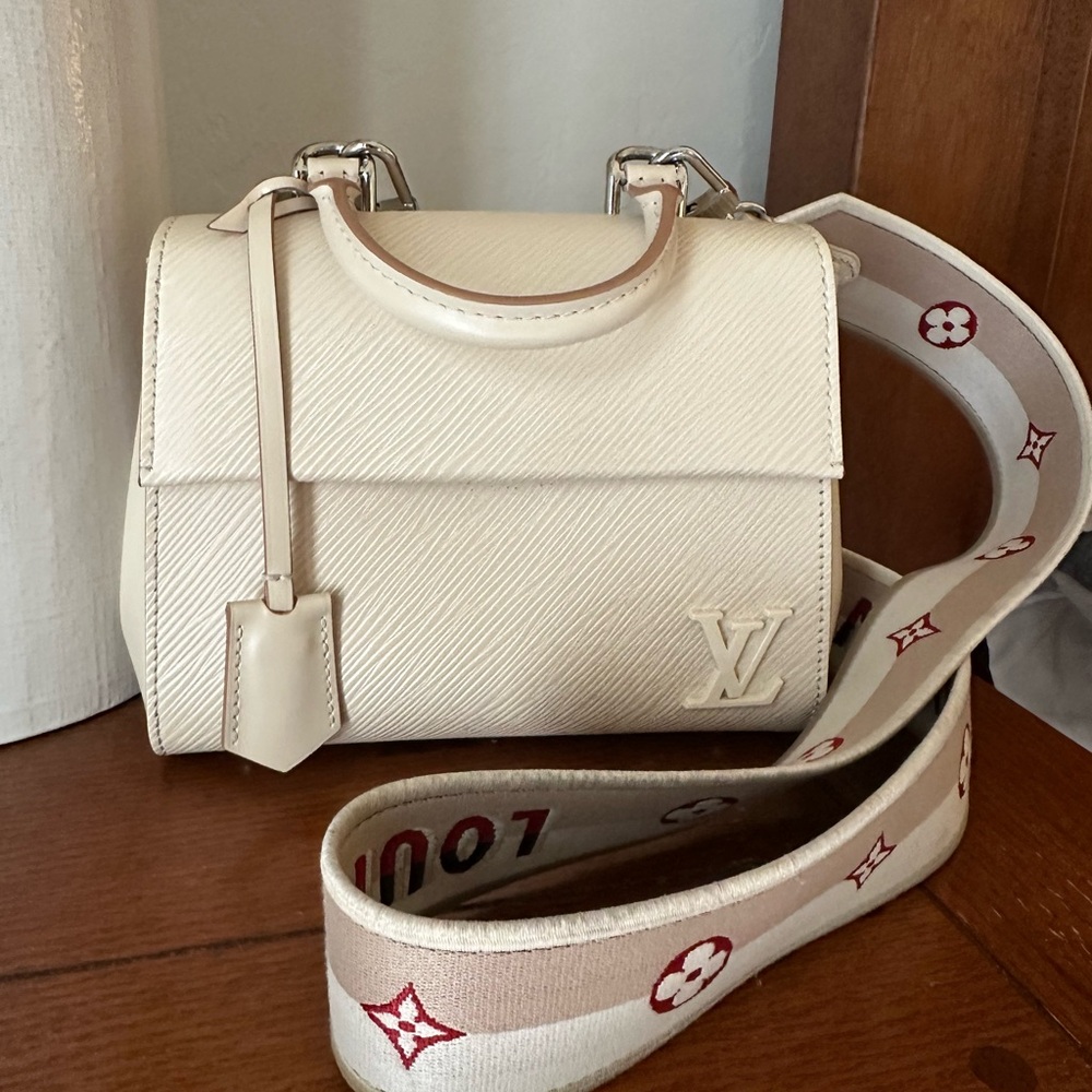 Louis Vuitton Ivory Satchel with Monogram Strap